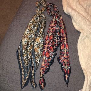 2 free people scarf ponies/scrunchies